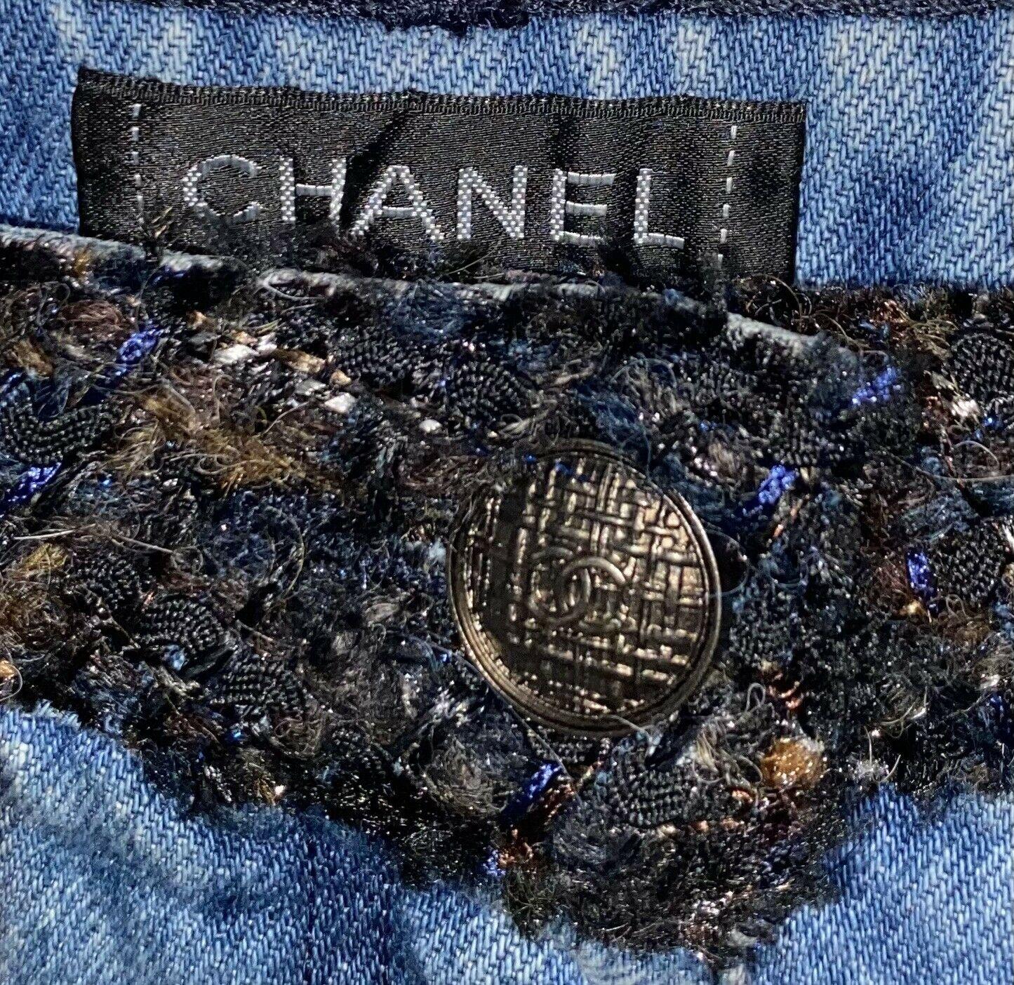 Chanel Edinburgh Tartan Blue Runway Jeans 1
