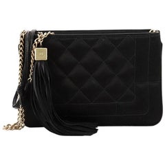 Chanel Tassel Shoulder Bag Quilted Satin Small