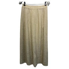 Chanel Taupe 3/4 Length Tweed Skirt 