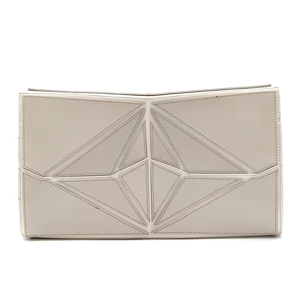 Chanel Taupe Geometric Clutch Bag with Shoulder Strap 1