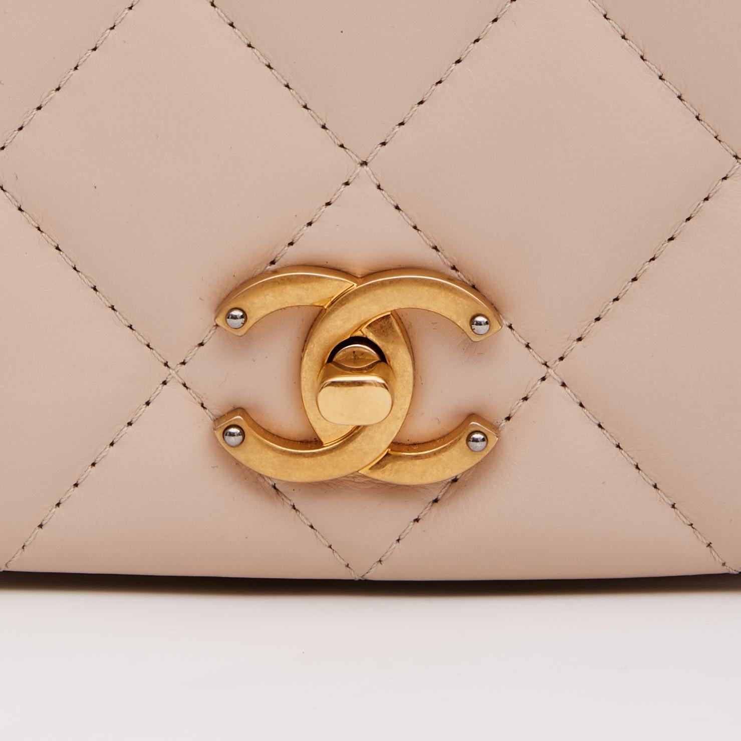 Beige Chanel Taupe Mini Fashion Therapy Flap Bag 2020 For Sale