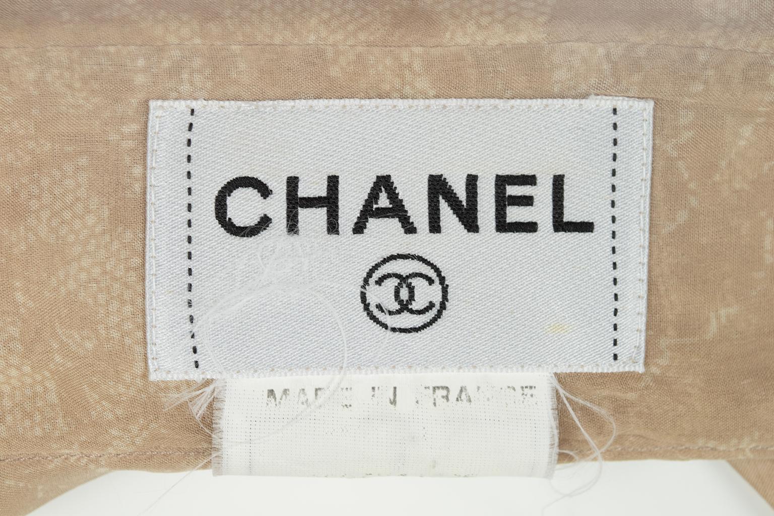 Chanel Taupe Trompe l'Oeil Lace Sleeveless Blouse and Camisole – Fr 38, 2000s For Sale 9