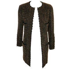 Chanel Taupe Tweed Jacket  Black Trim, 1994 Fall Collection