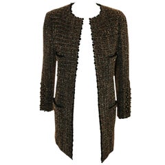 Chanel Taupe Tweed Jacket  Black Trim, 1994 Fall Collection 