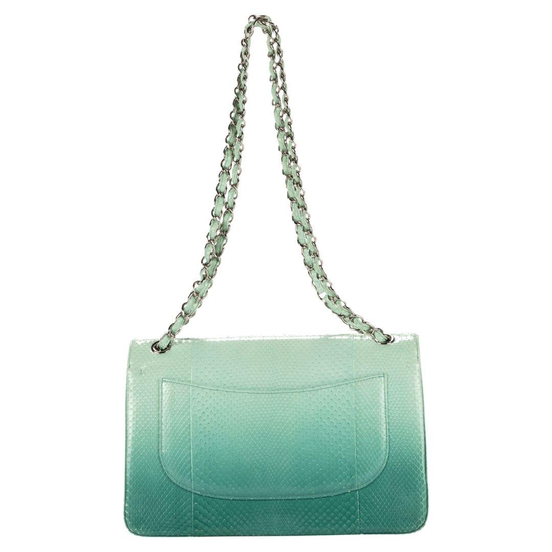 Women's or Men's Chanel Teal 2015 Jumbo Ombre Double Flap Bag For Sale