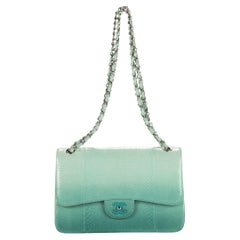 Chanel Teal 2015 Jumbo Ombre Tasche mit doppelter Klappe