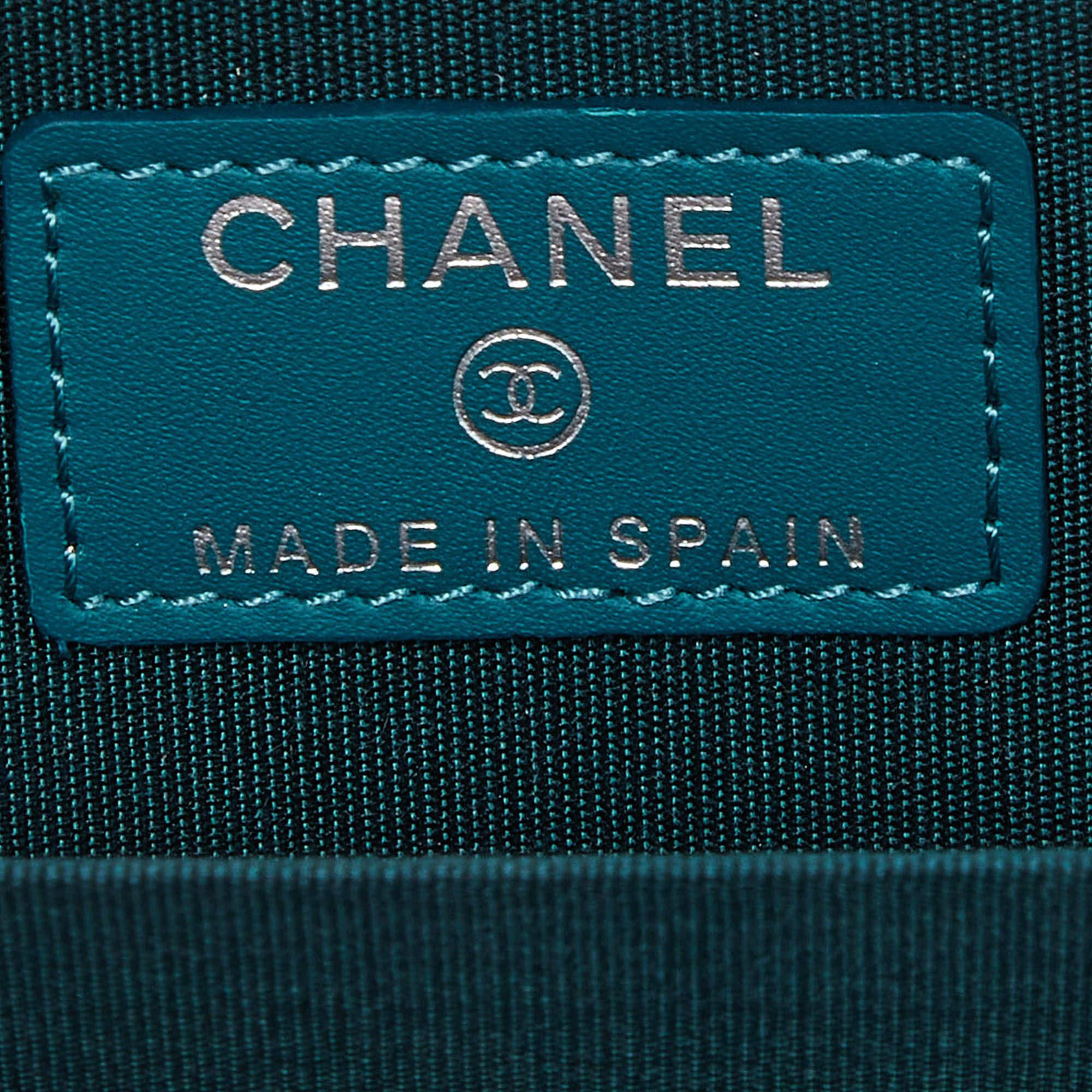 Chanel Teal Blue Caviar Leather CC Zip Coin Purse 2
