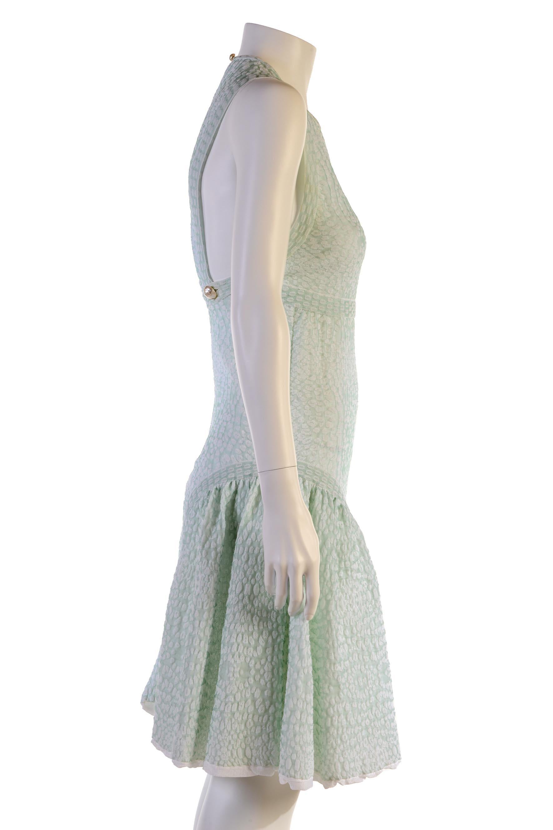 CHANEL Tealfarbenes Kleid FR 38 Frühjahr 2012 12P (Grau) im Angebot