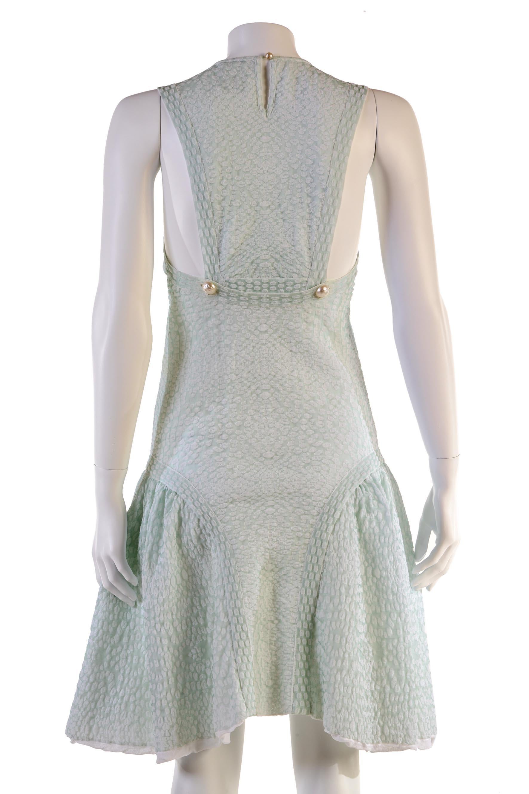 CHANEL teal dress FR 38 Spring 2012 12P In Good Condition For Sale In Rubiera, RE