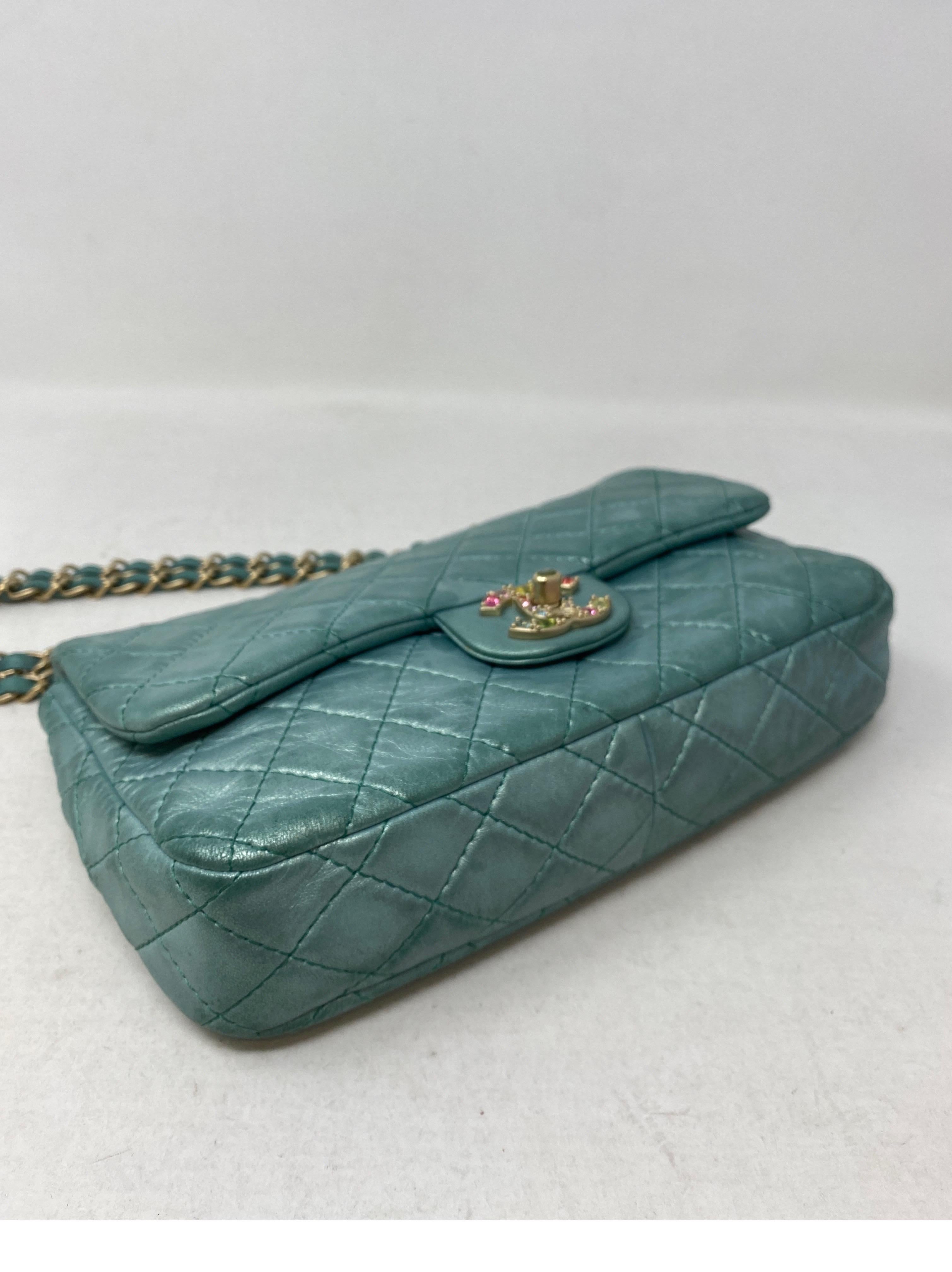 Chanel Teal Jeweled Bag  3