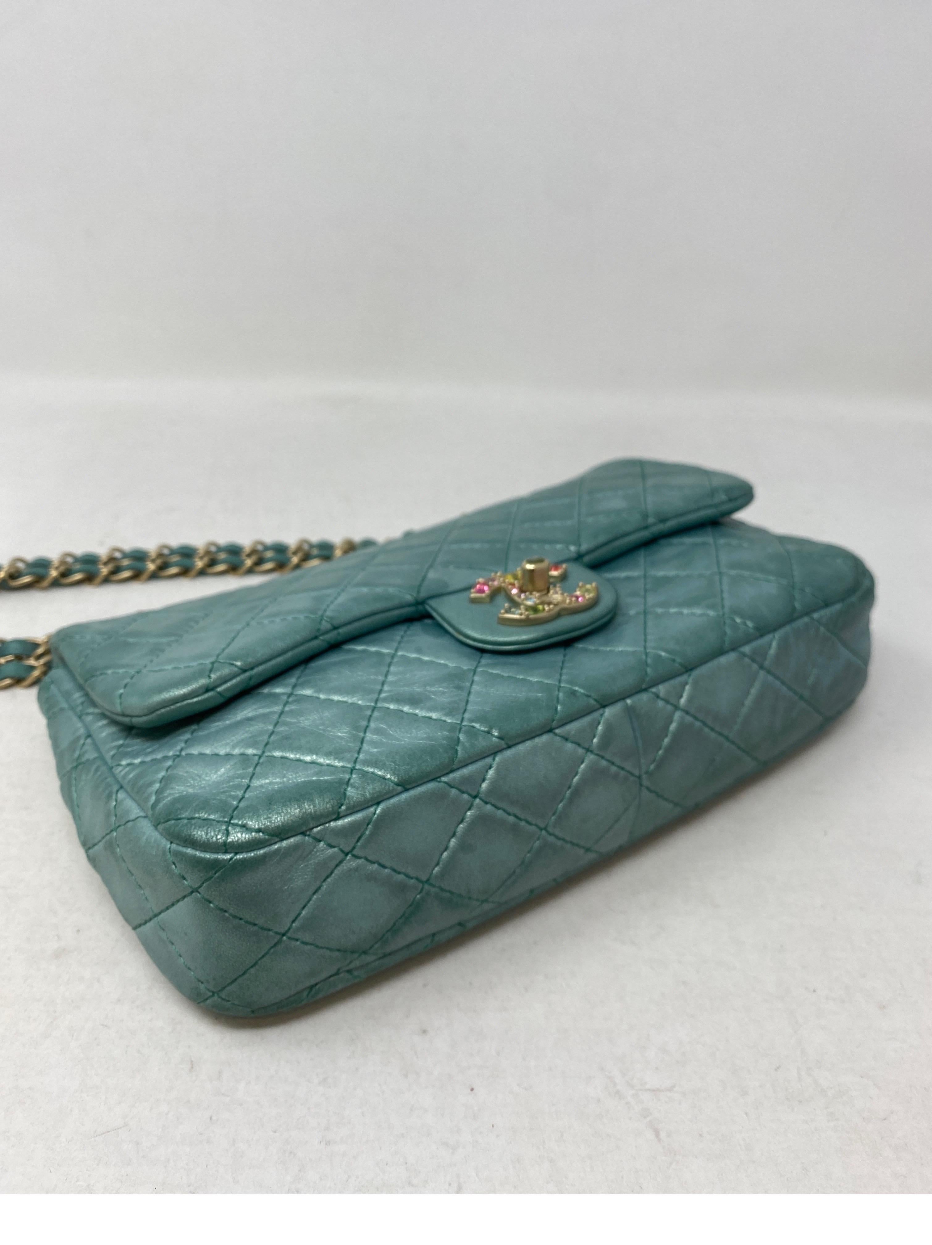 Chanel Teal Jeweled Bag 3