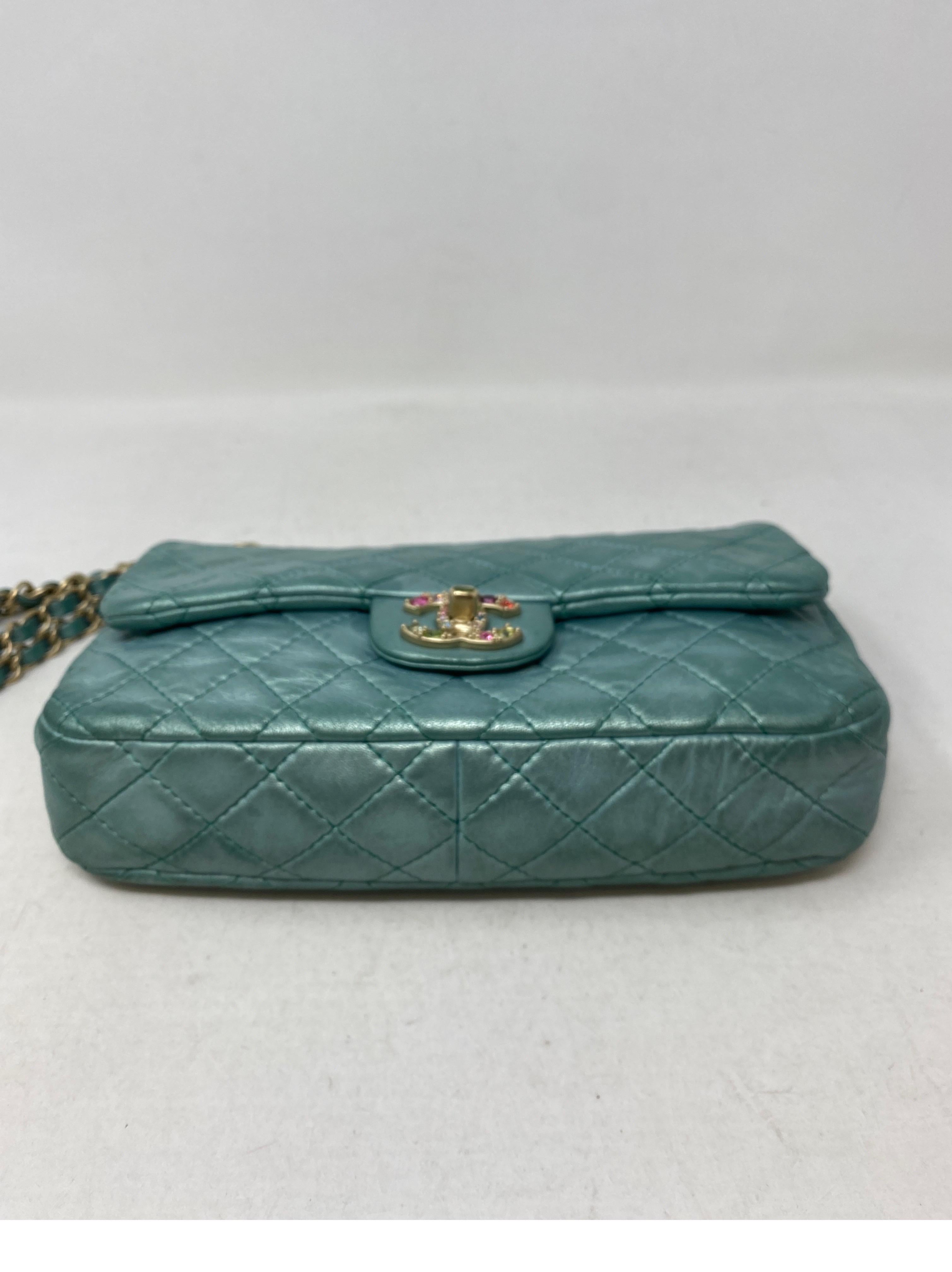 Chanel Teal Jeweled Bag 4