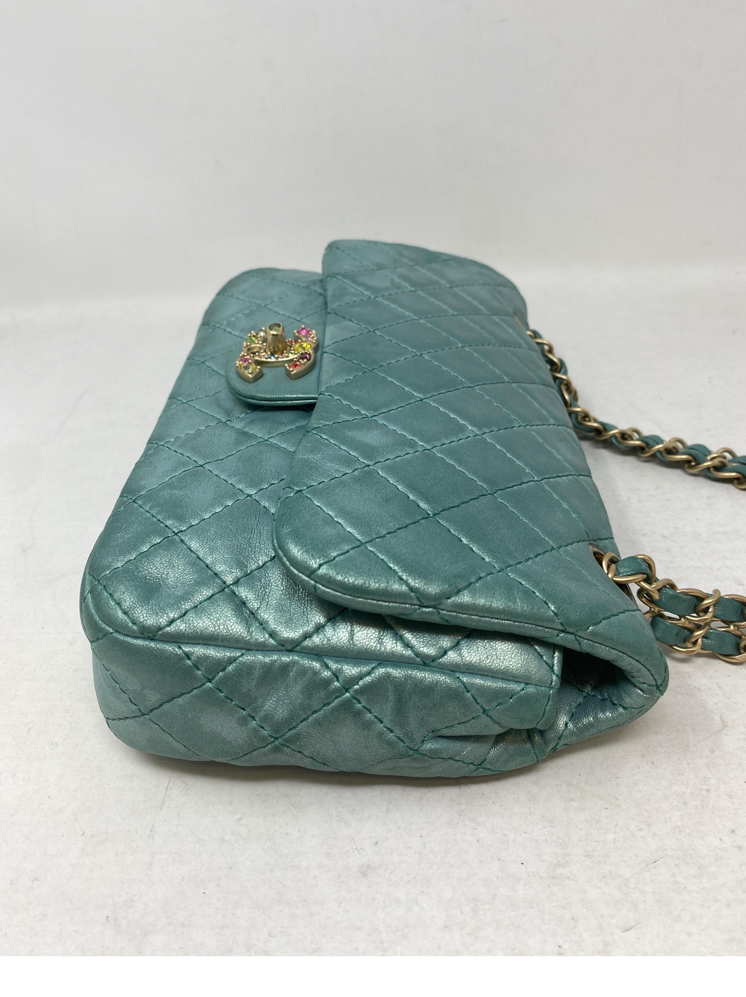 Chanel Teal Jeweled Bag  12