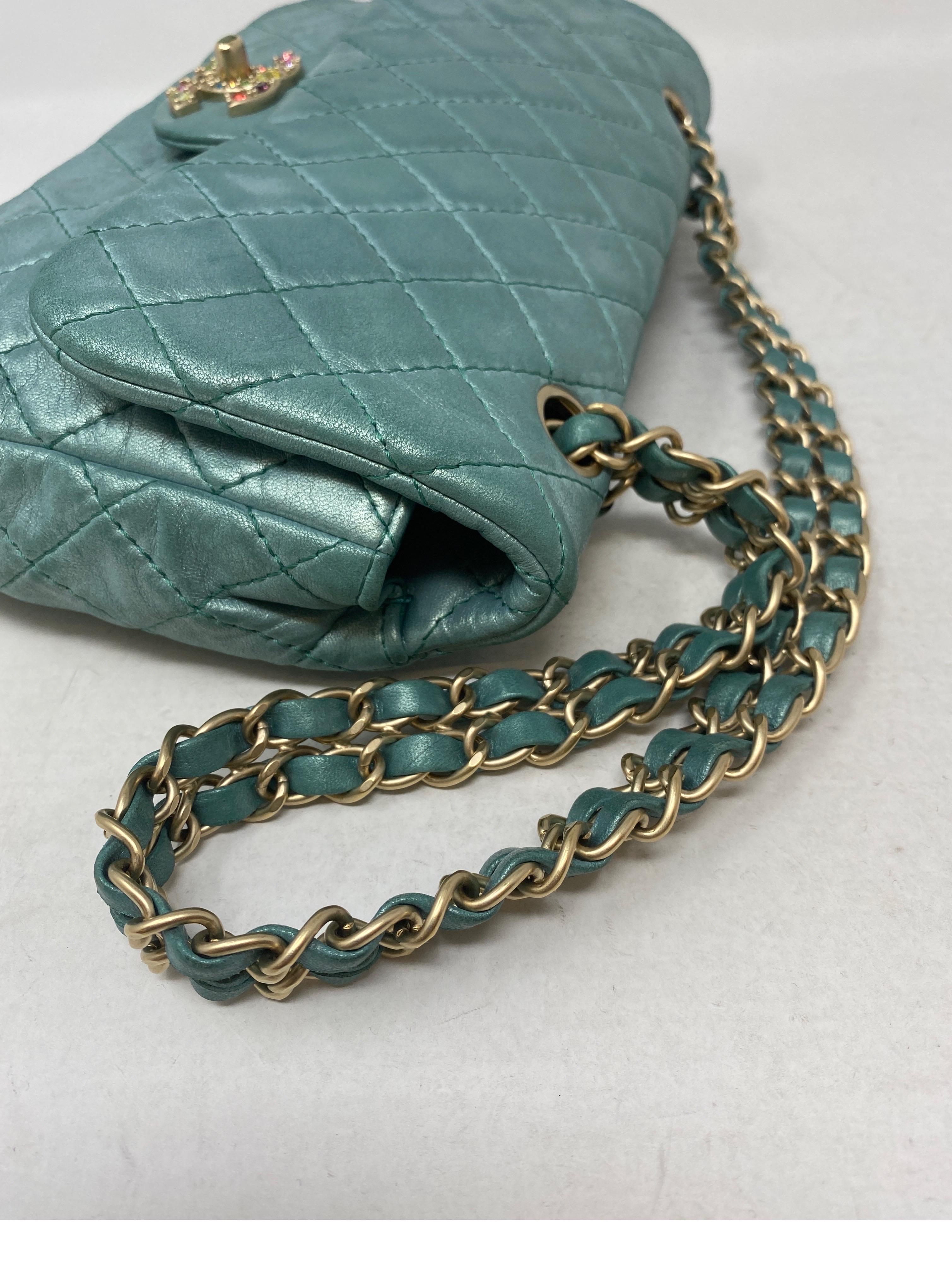 Chanel Teal Jeweled Bag  13