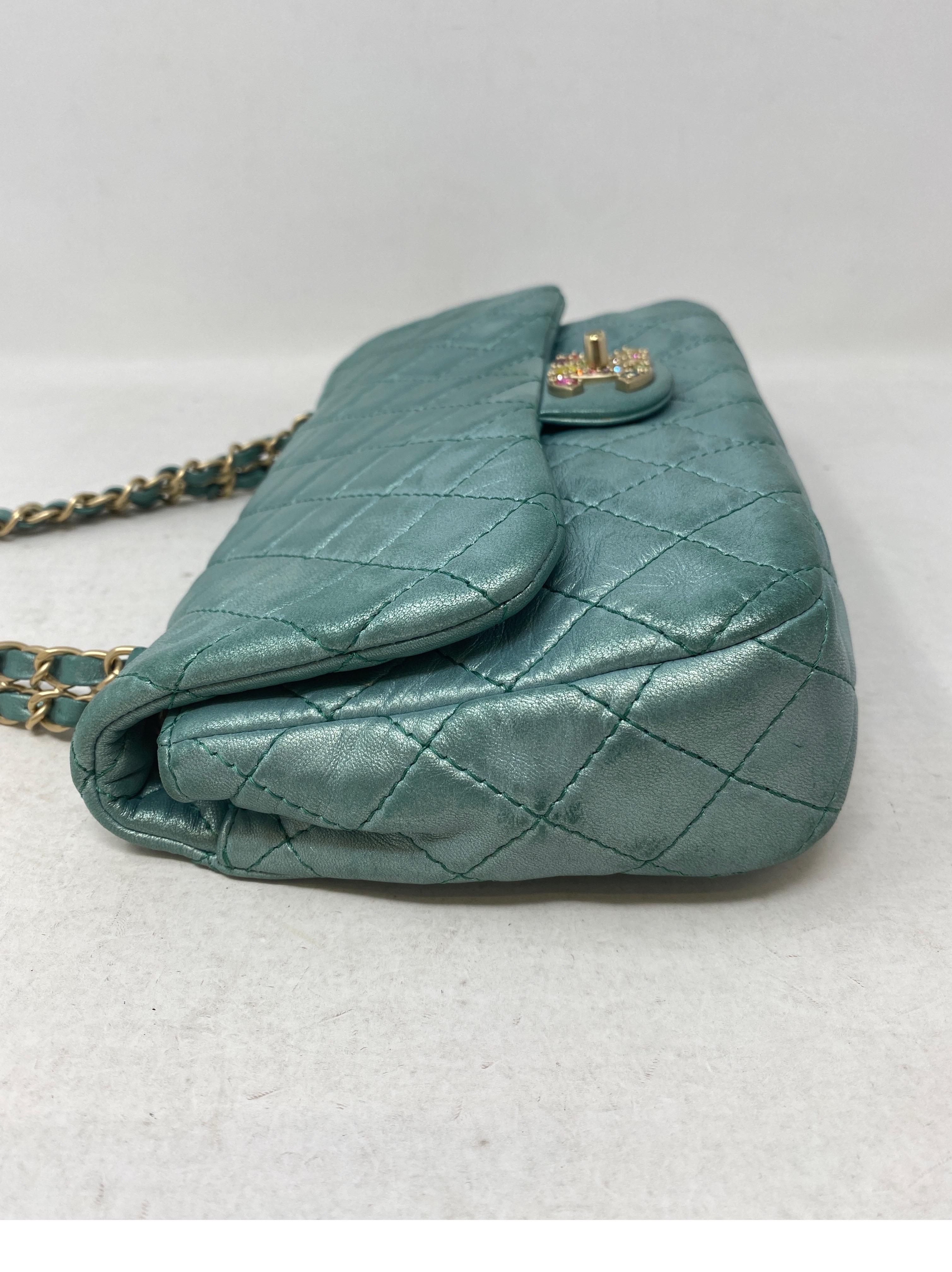 Chanel Teal Jeweled Bag  2
