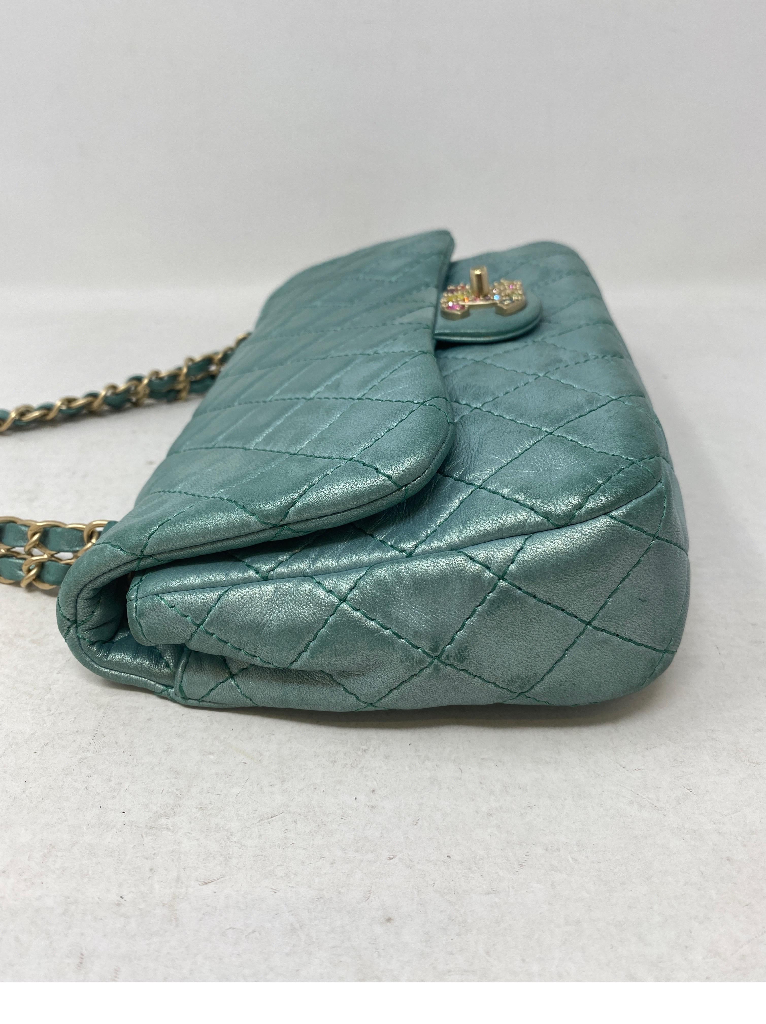 Chanel Teal Jeweled Bag 2