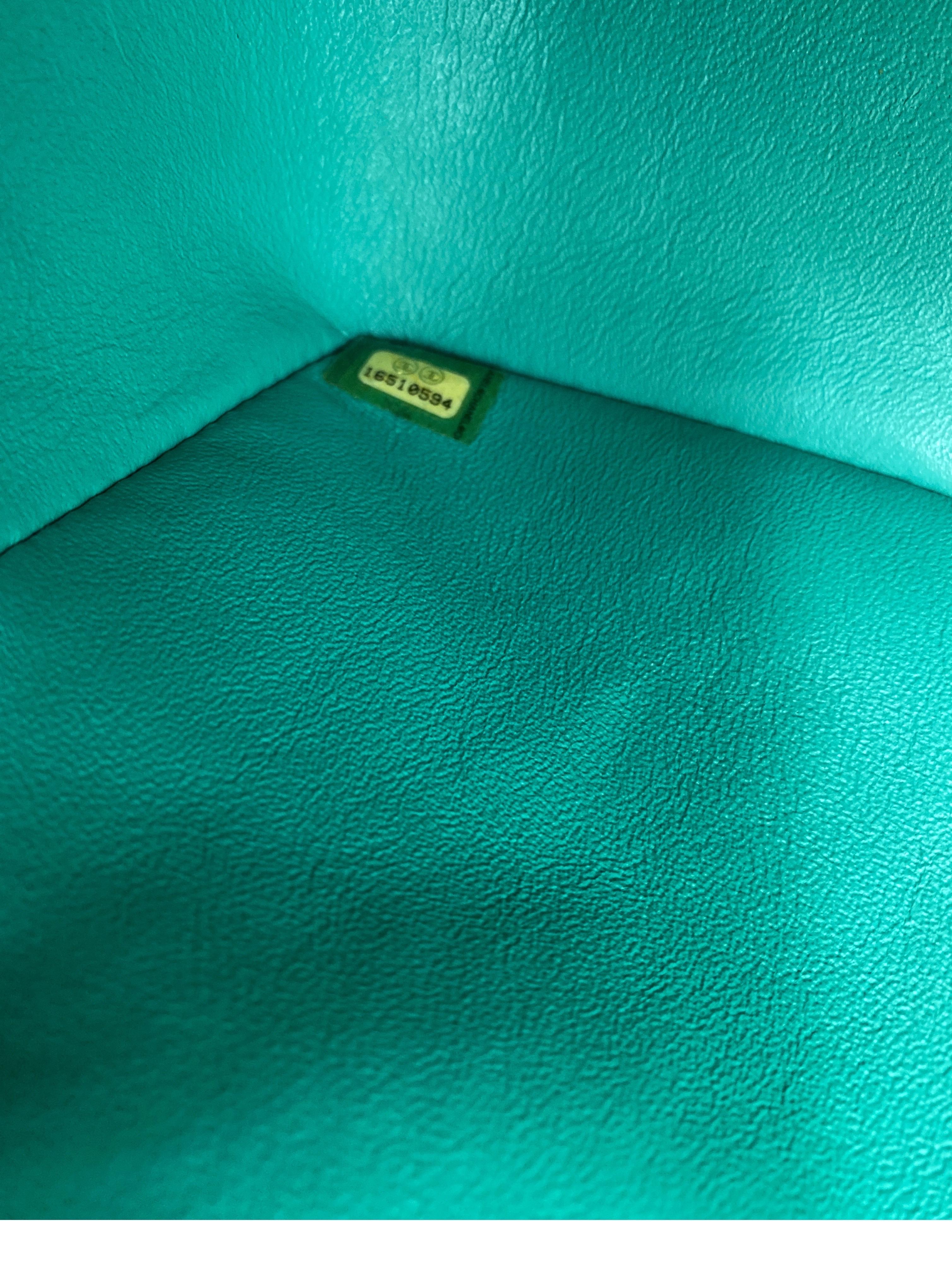 Chanel Teal Maxi Double Flap Bag 13