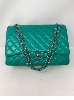 Chanel Teal Maxi Double Flap Bag