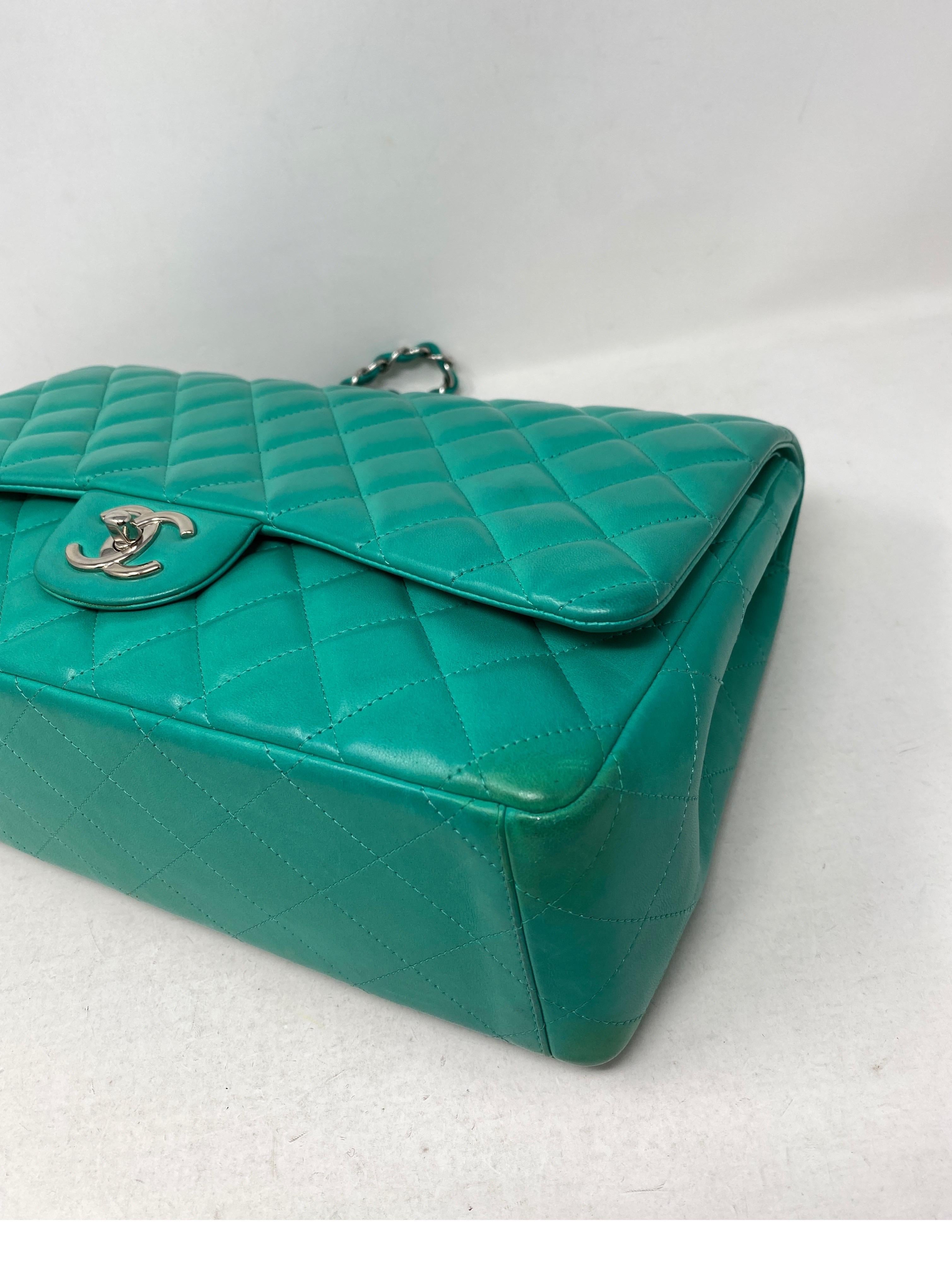 Chanel Teal Maxi Double Flap Bag 1