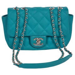 Chanel Teal PVC Rain Cover Small Flap Bag