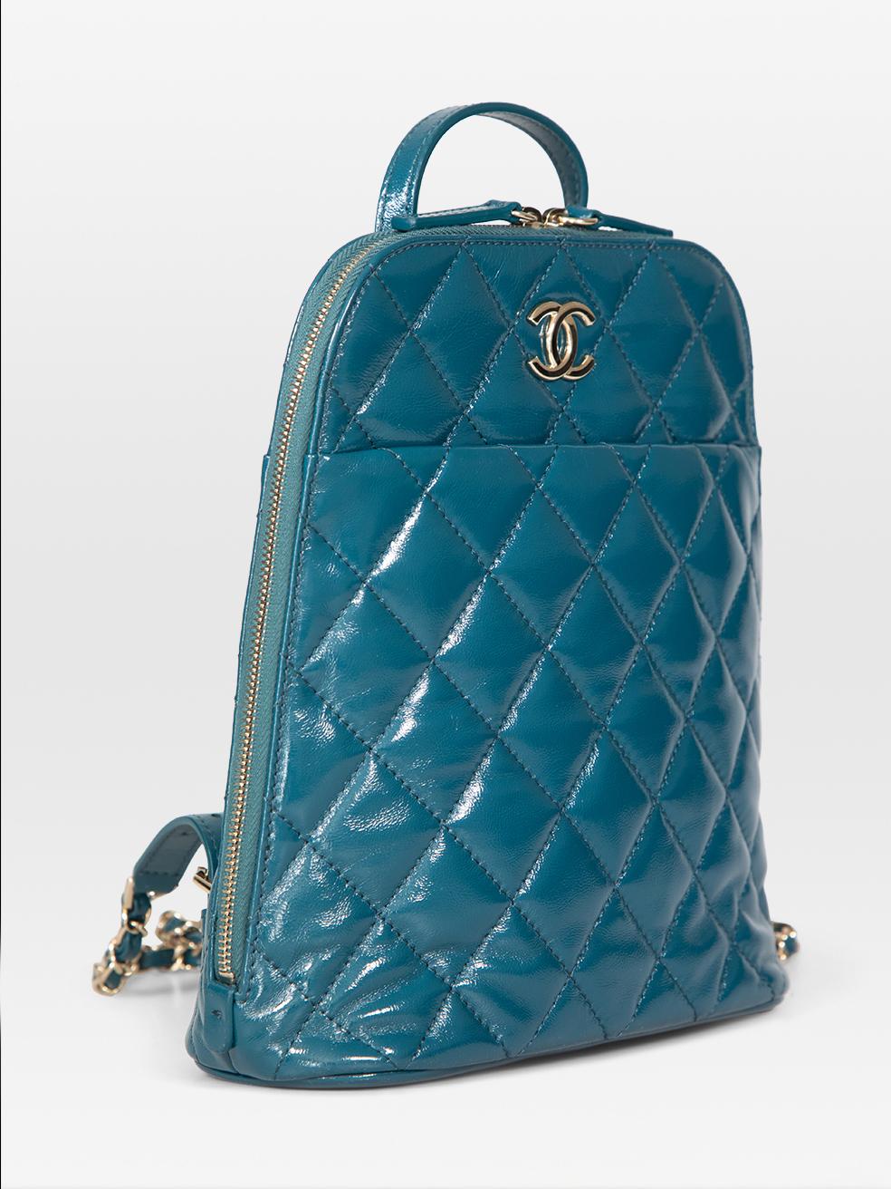 Blu Zaino Chanel trapuntato in pelle My Pocket color verde acqua