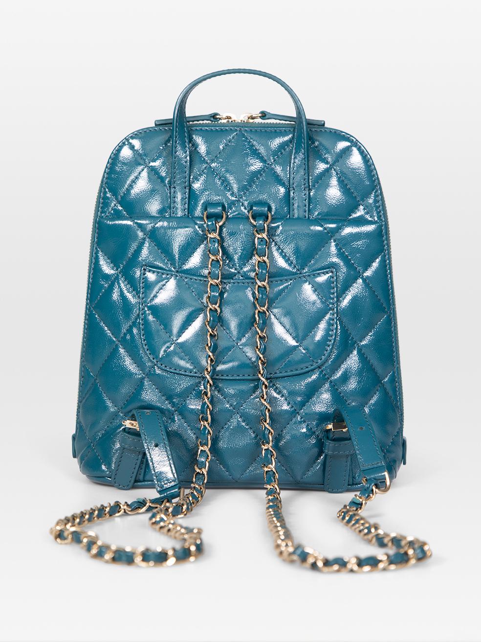 Zaino Chanel trapuntato in pelle My Pocket color verde acqua In condizioni Nuovo a London, GB