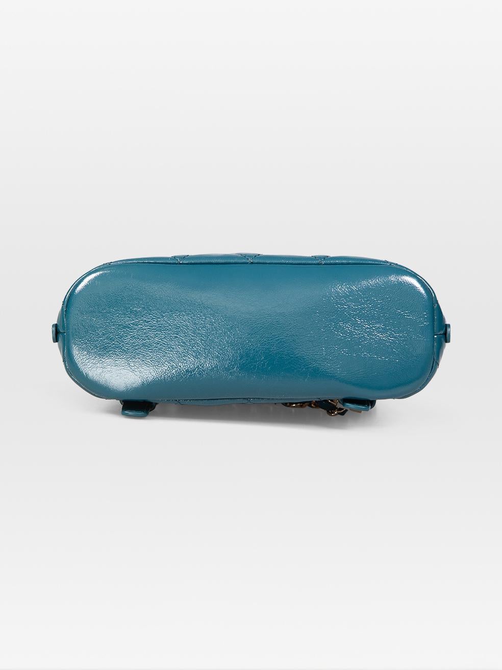 Donna Zaino Chanel trapuntato in pelle My Pocket color verde acqua