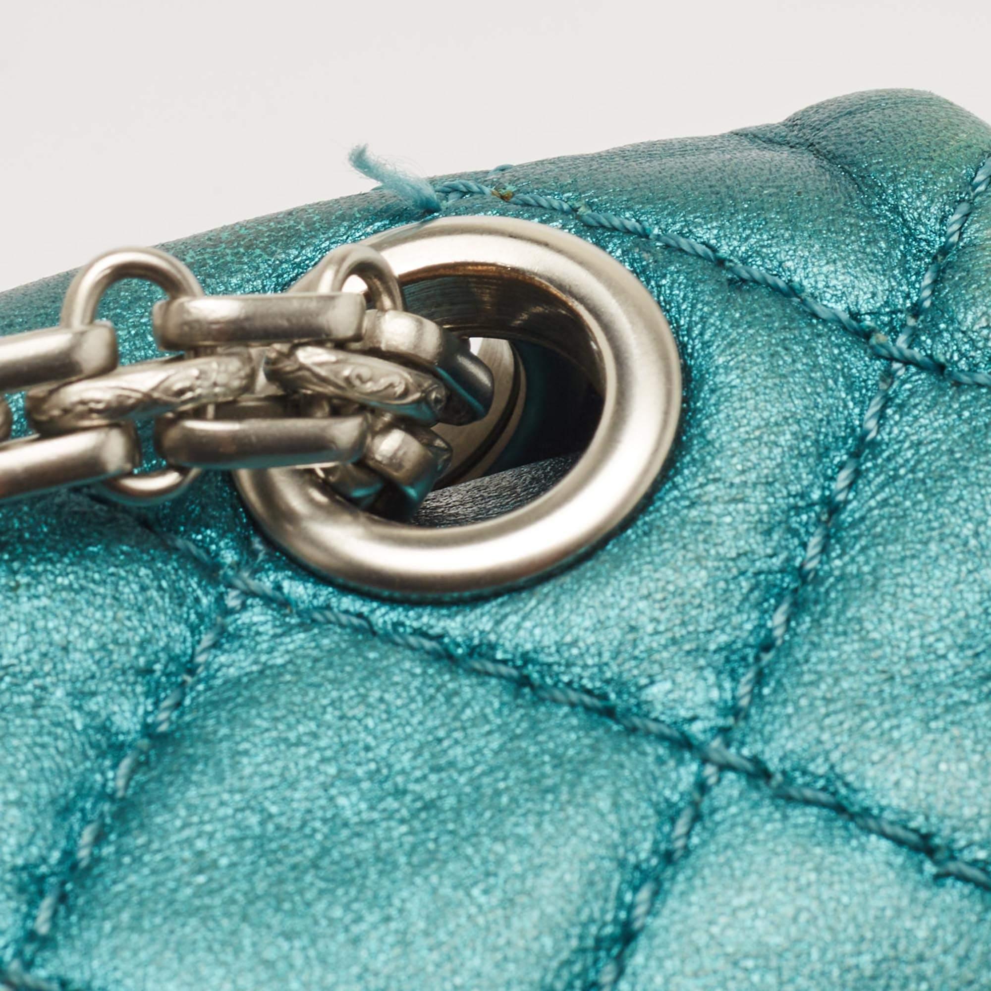 Chanel Teal Quilted Leather Reissue 2.55 Classic 225 Flap Bag 6