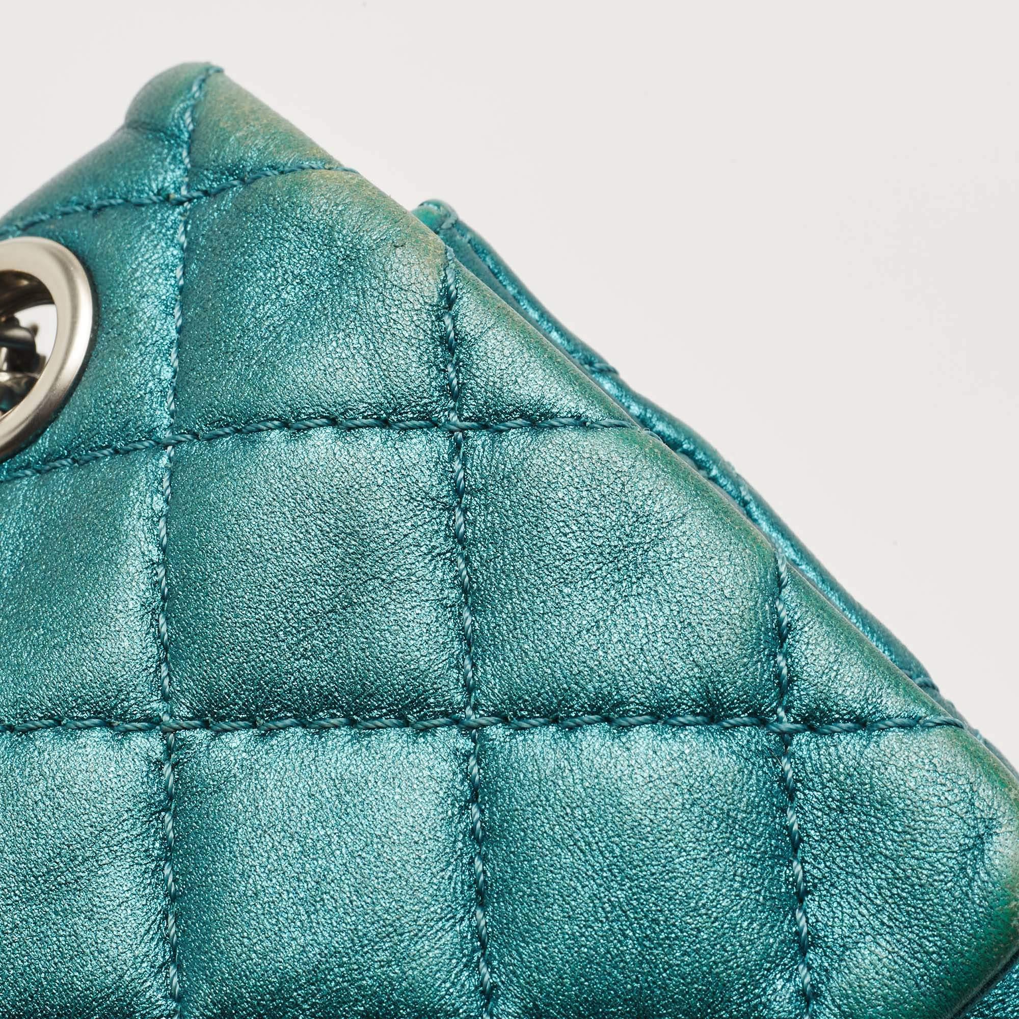 Chanel Teal Quilted Leather Reissue 2.55 Classic 225 Flap Bag 7