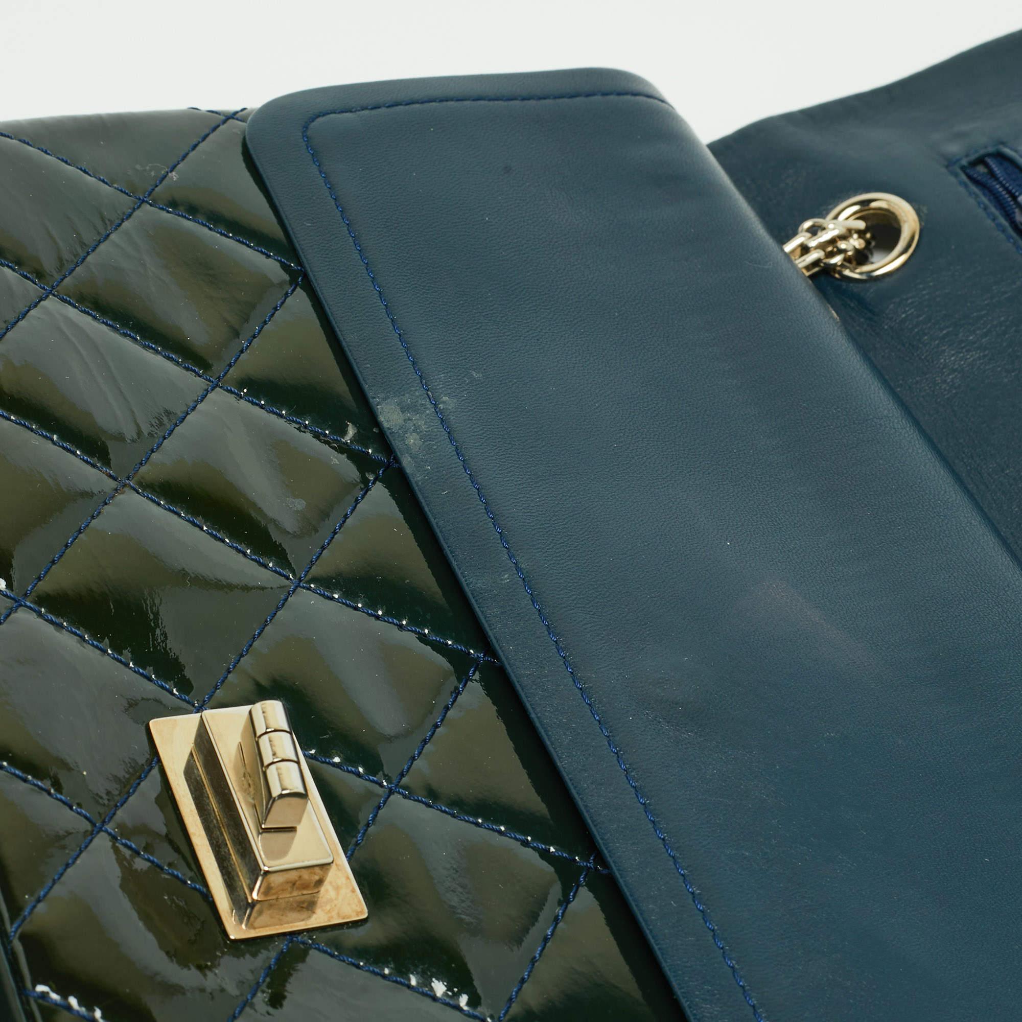 Chanel Teal Quilted Patent Leather Classic 227 Reissue 2.55 Flap Bag 2
