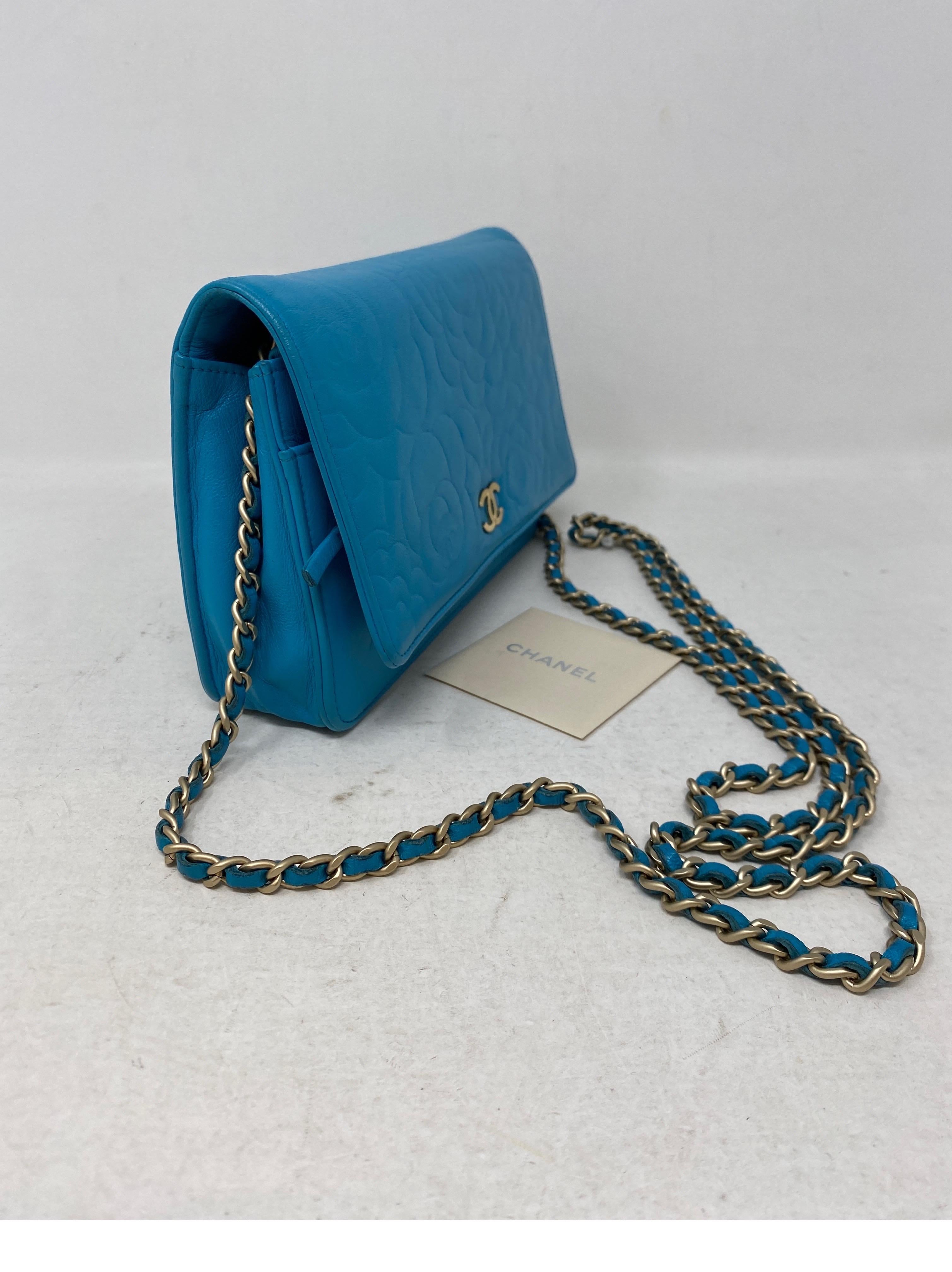 Chanel Teal Wallet On A Chain Bag  6