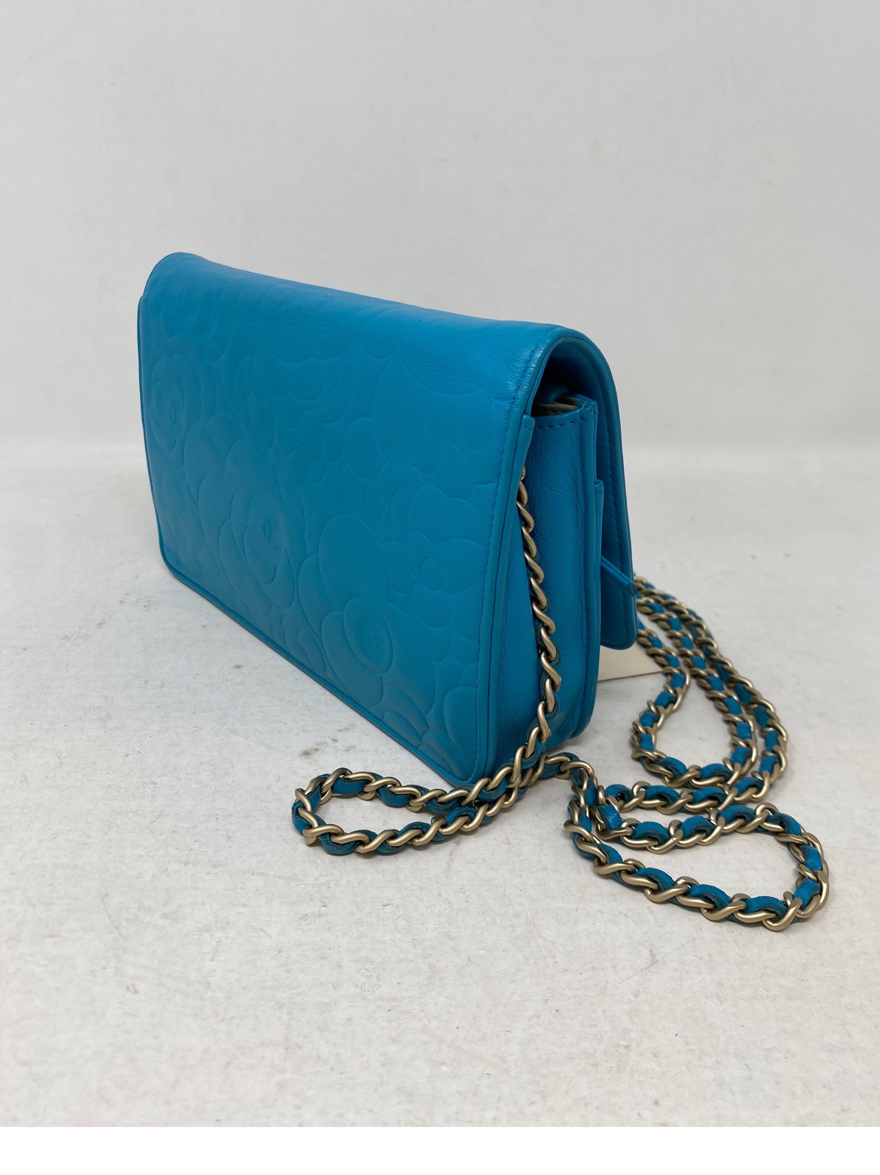 Chanel Teal Wallet On A Chain Bag  7