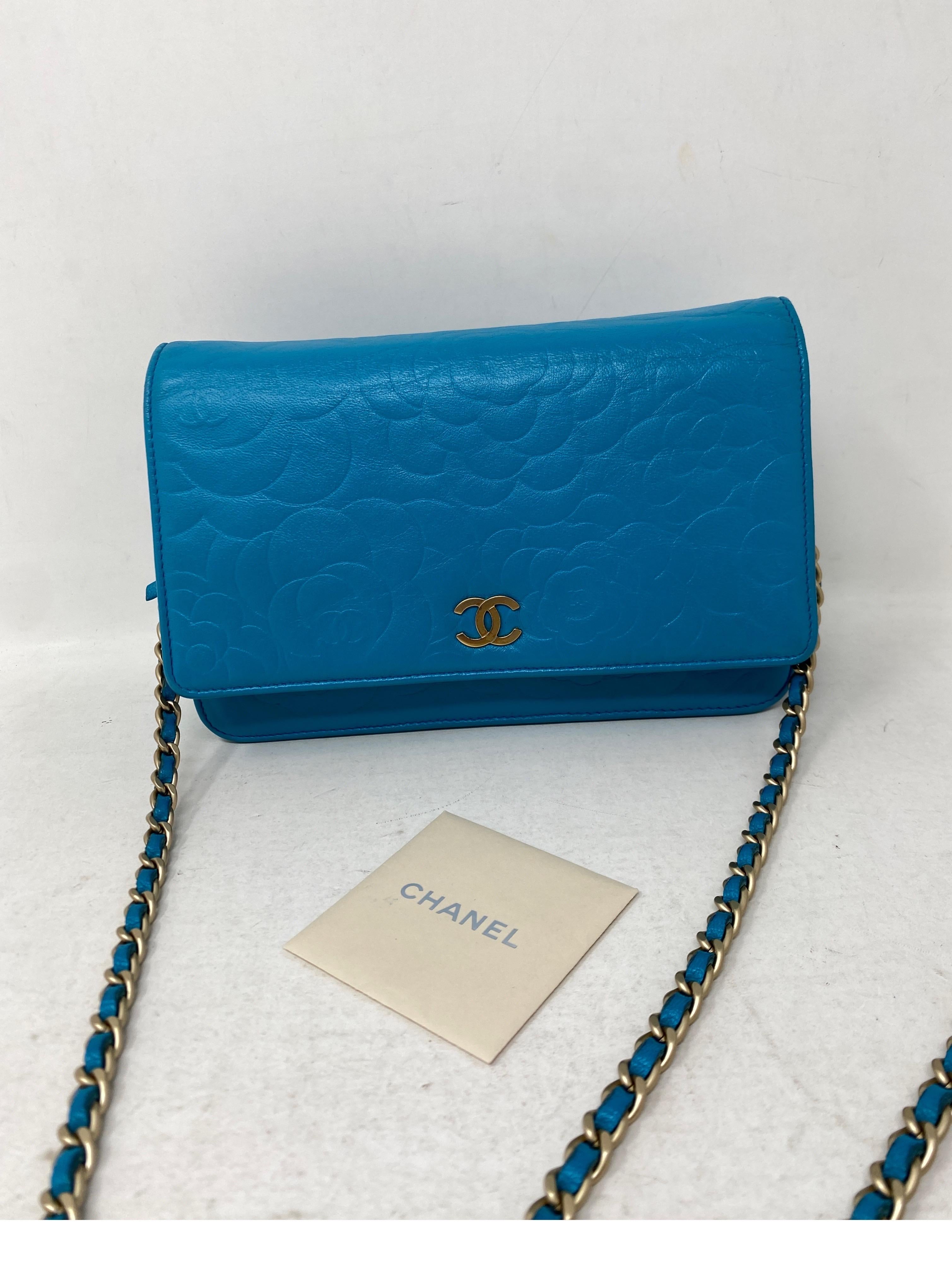 Chanel Teal Wallet On A Chain Bag  5