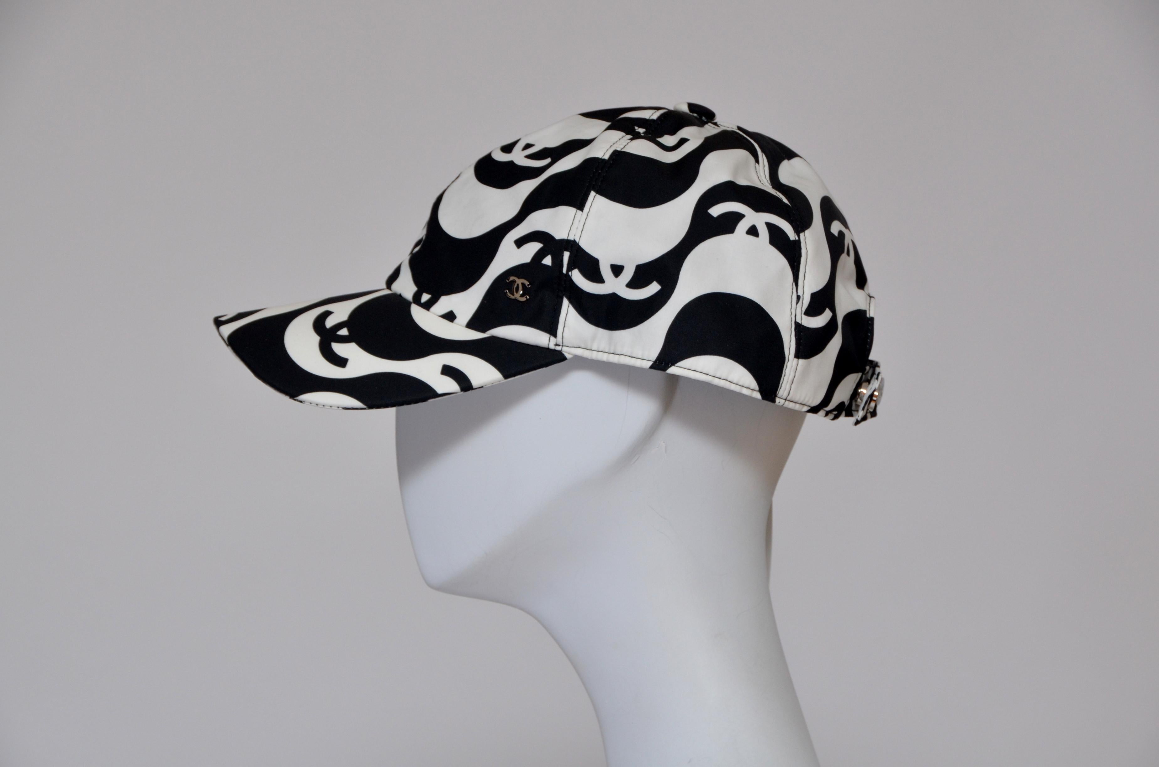 black and white chanel hat