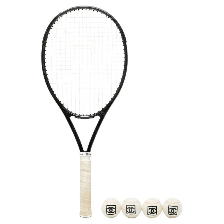 Chanel 23C Tennis Racket Mirror Vanity Clutch with Chain in White &  Black w LGHW