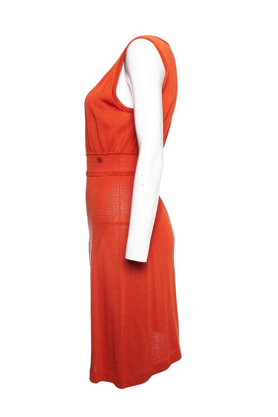 Chanel, Terra colored set of dress with cardigan For Sale 3