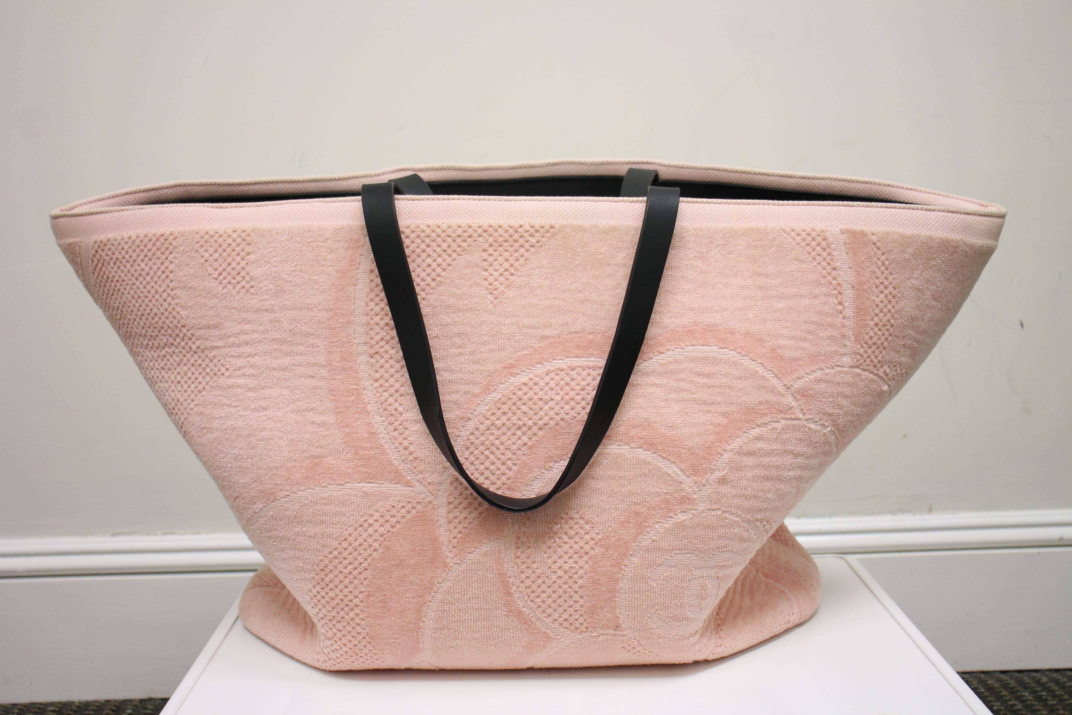 Chanel Terry Cloth Beach Tote Bag In Good Condition For Sale In Roslyn, NY