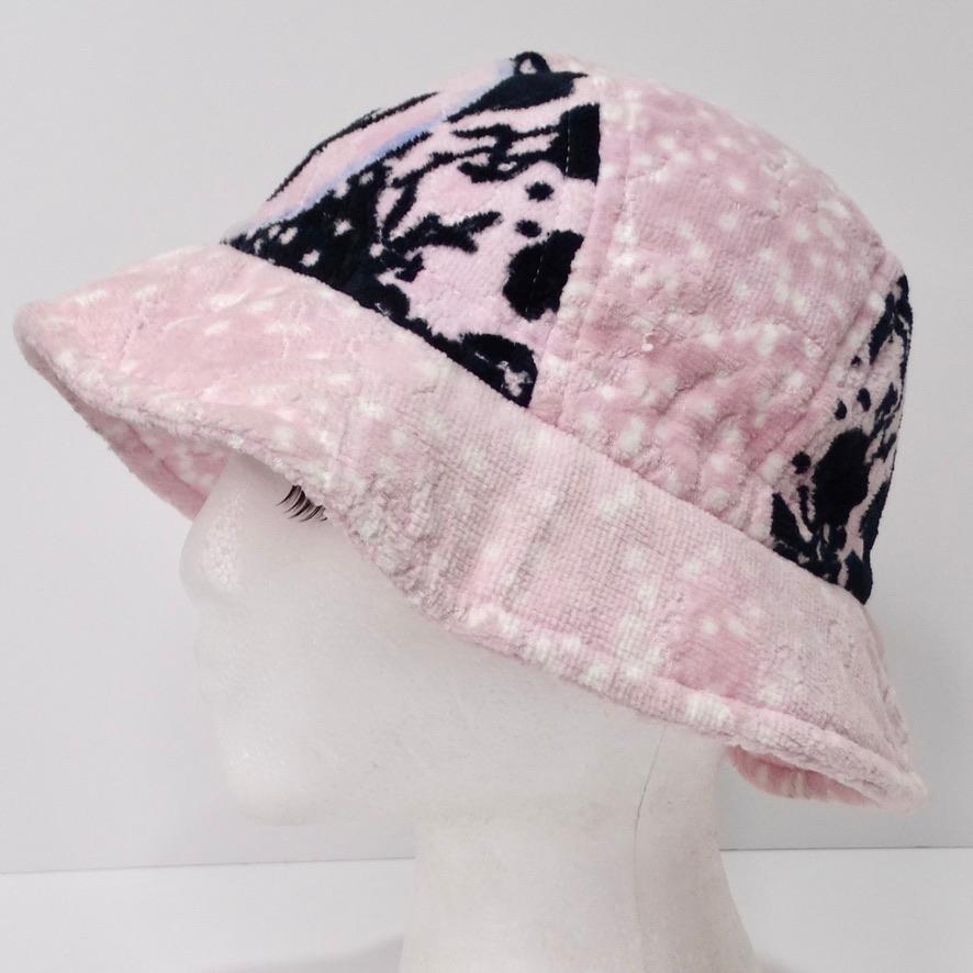 Chanel Terry Cloth CC Pink Bucket Hat In Good Condition In Scottsdale, AZ