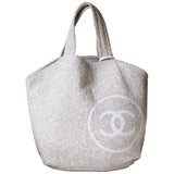 Chanel Multicolor Cotton Fabric CC Terrycloth Beach Bag and Towel Set at  1stDibs