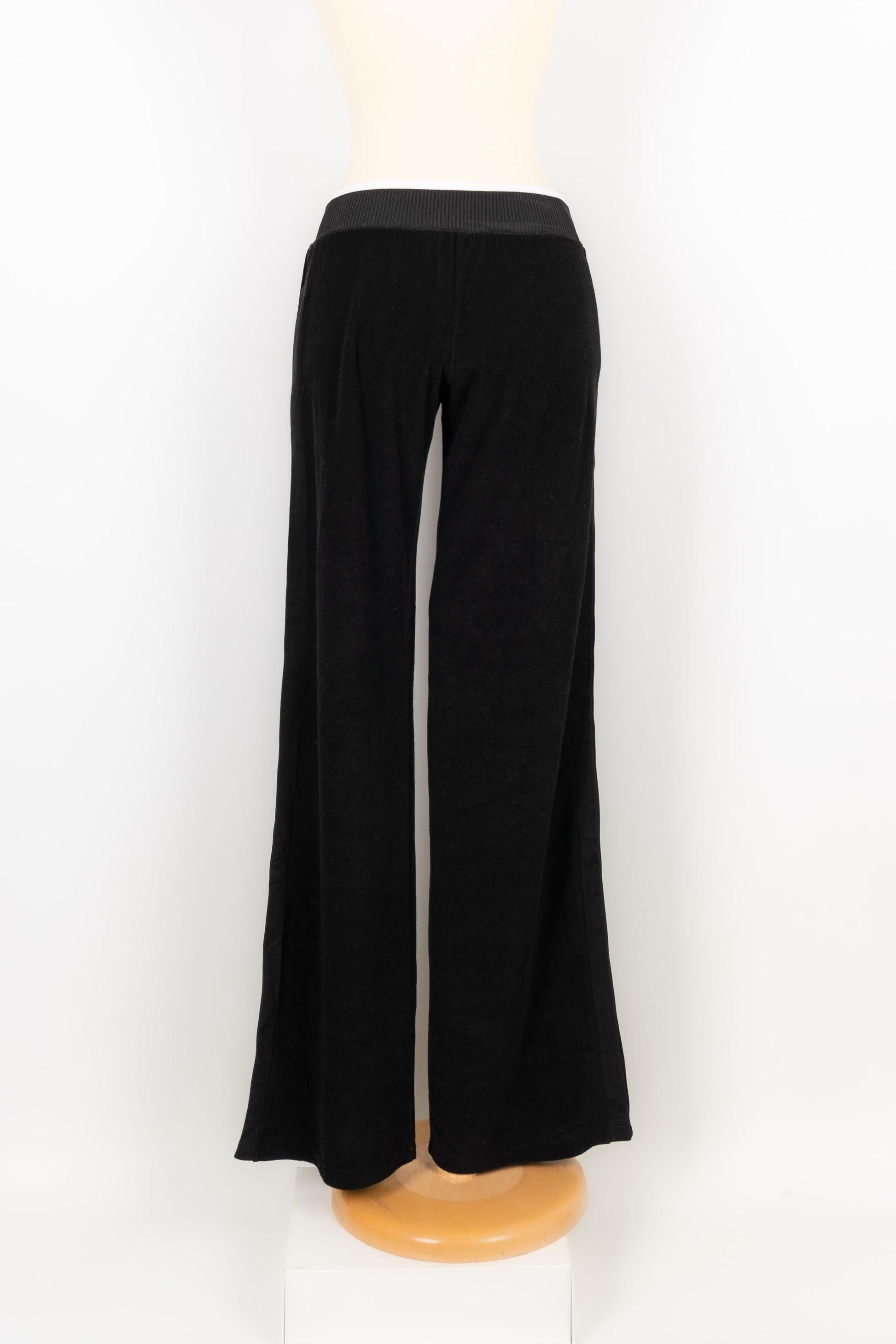 Black Chanel Terry Cloth Pants