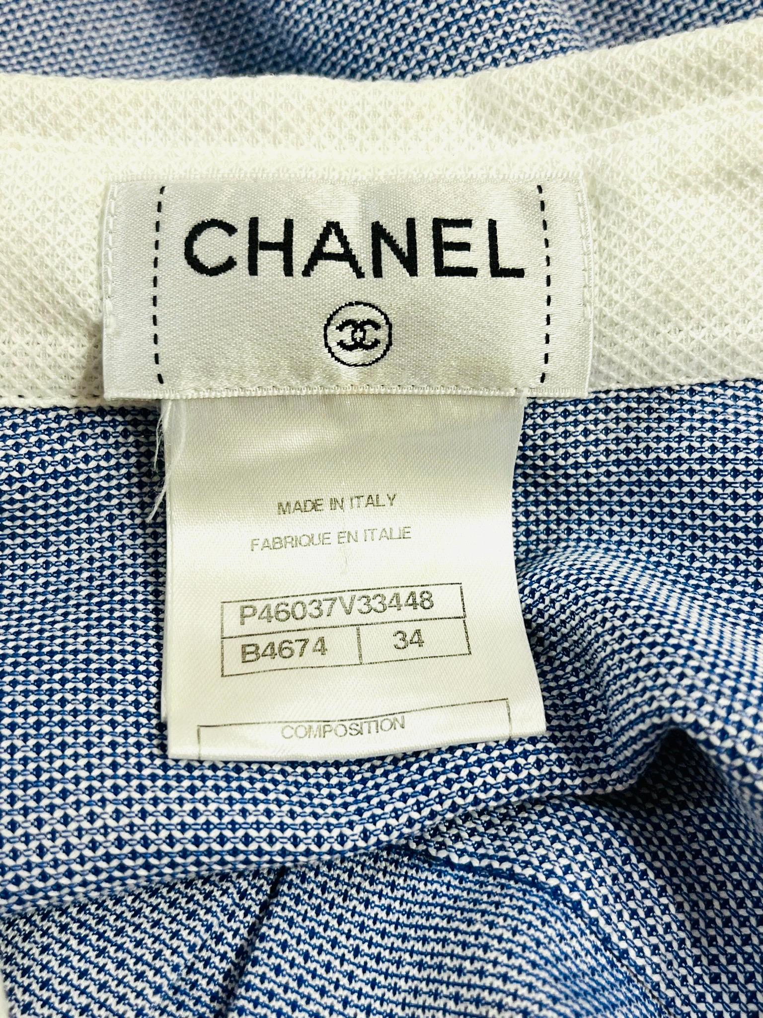 Chanel Textured Cotton Shirt For Sale 2