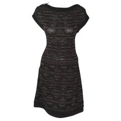 Chanel Textured Knit Dress Black/Purple/Silver Throughout