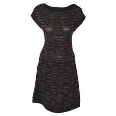 Chanel Textured Knit Dress Black/Purple/Silver Throughout 