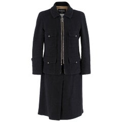Chanel Textured Knit Navy Dress SIZE 38