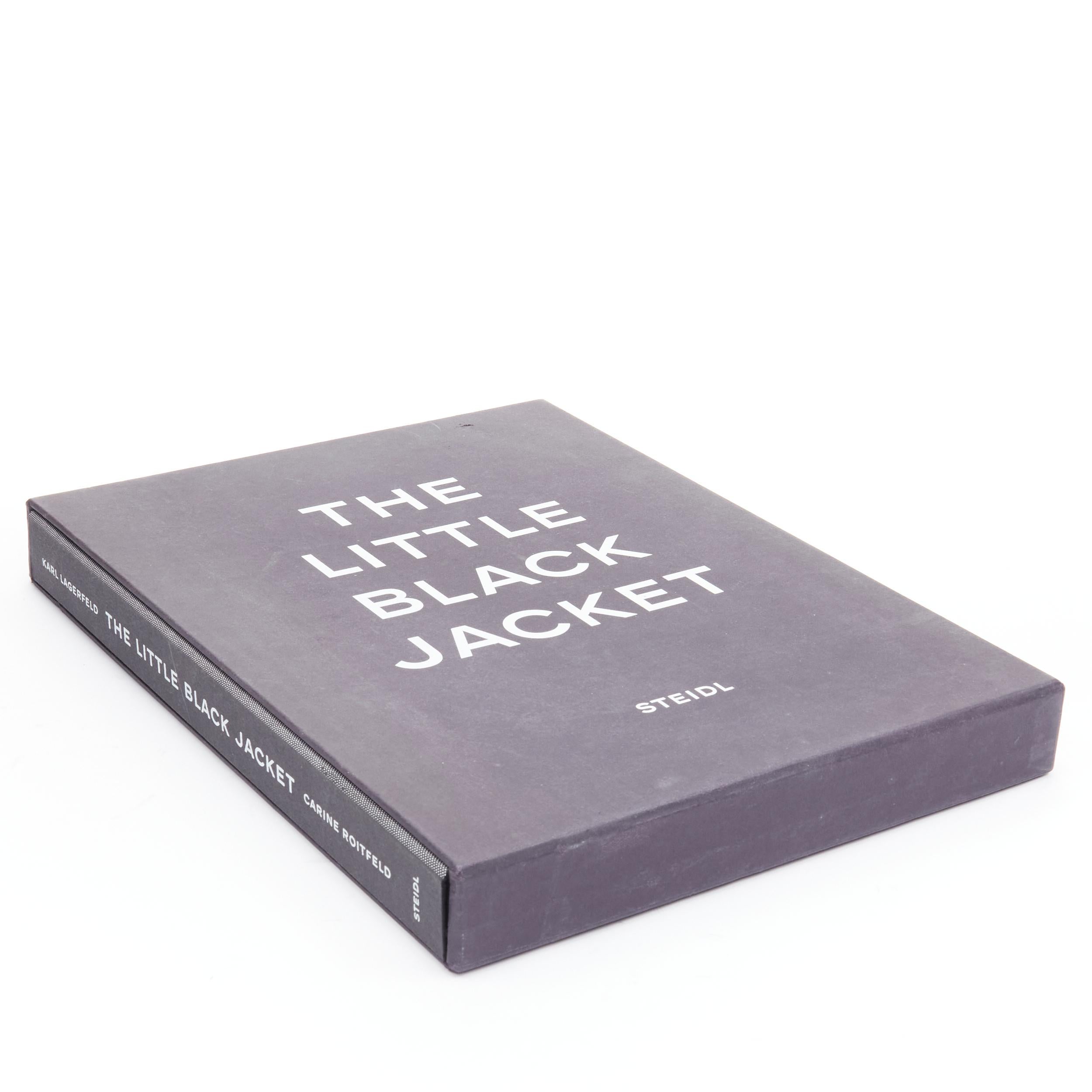 CHANEL The Little Black Jacket Karl Lagerfeld Carine Roitfeld Hard case book 
Reference: TGAS/B00156 
Brand: Chanel 
Material: Paper 
Color: Black 
Extra Detail: This book is Karl Lagerfeld and Carine Roitfeld's reinterpretation of Chanel's iconic