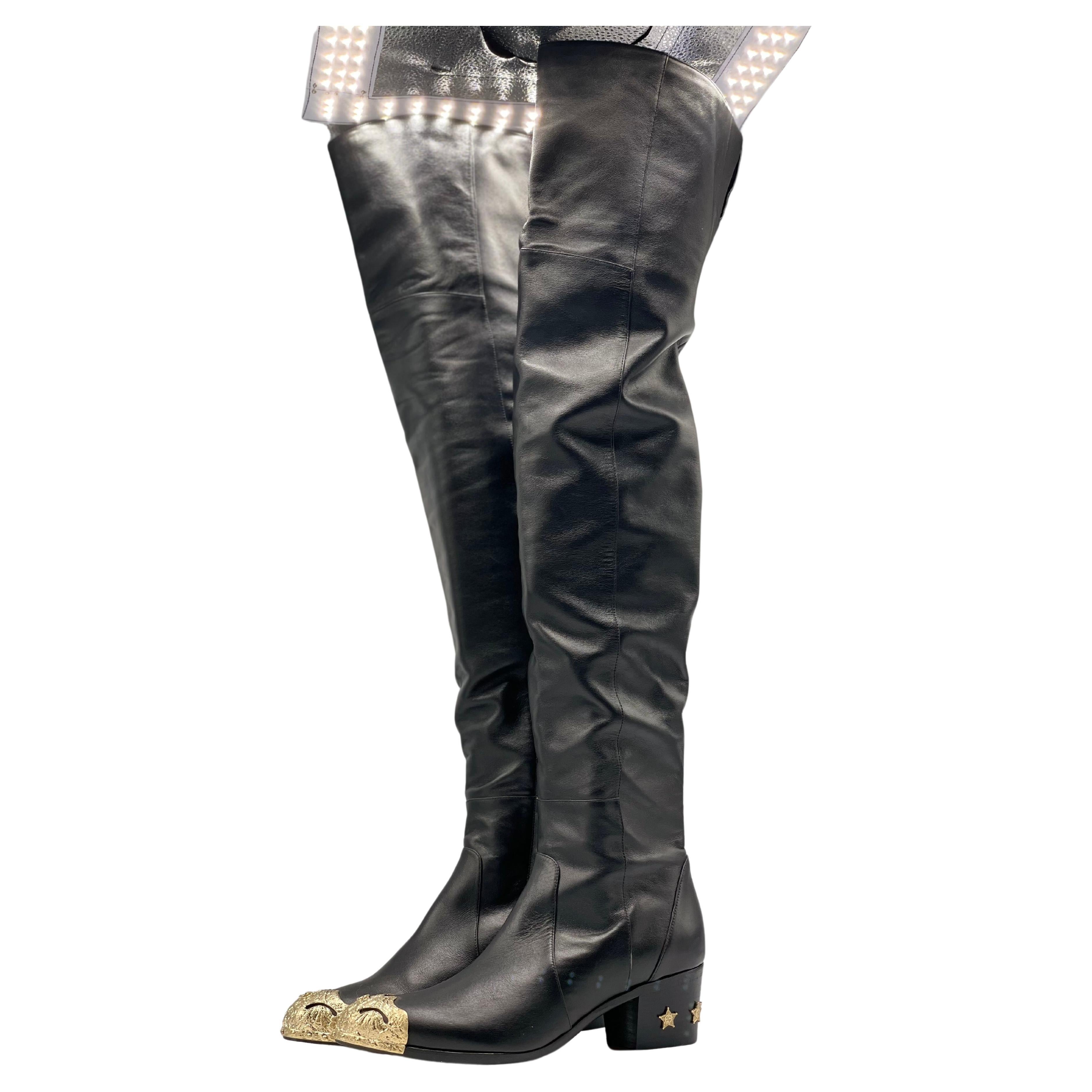Chanel Thigh High Boots Paris-Dallas Size 40 For Sale 1