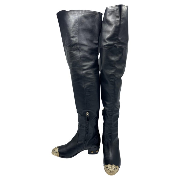 Chanel Thigh High Boots Paris-Dallas Size 40 For Sale at 1stDibs  are  those the chanel boots, chanel paris dallas boots, channel boots