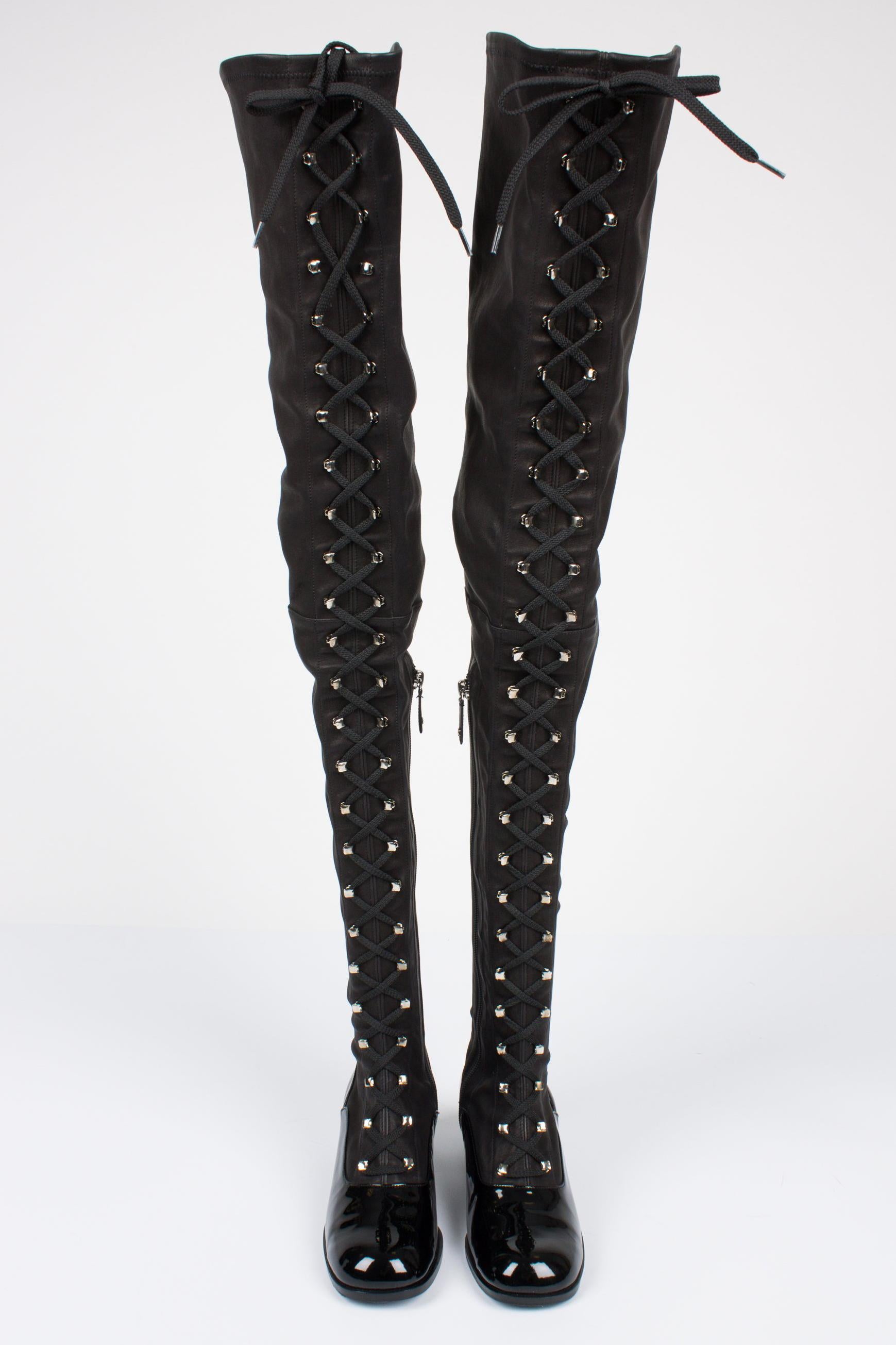 chanel thigh boots