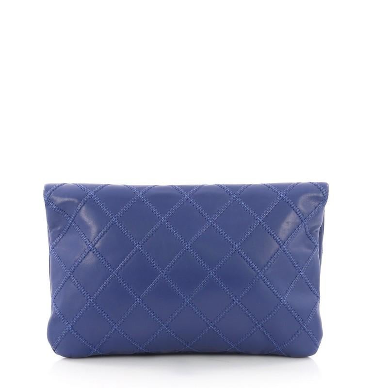 Chanel Thin City Clutch Quilted Calfskin Small In Good Condition In NY, NY