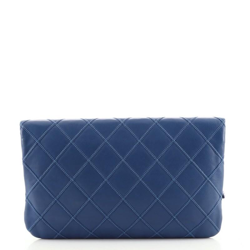 Chanel Thin City Clutch Quilted Calfskin Small In Good Condition In NY, NY